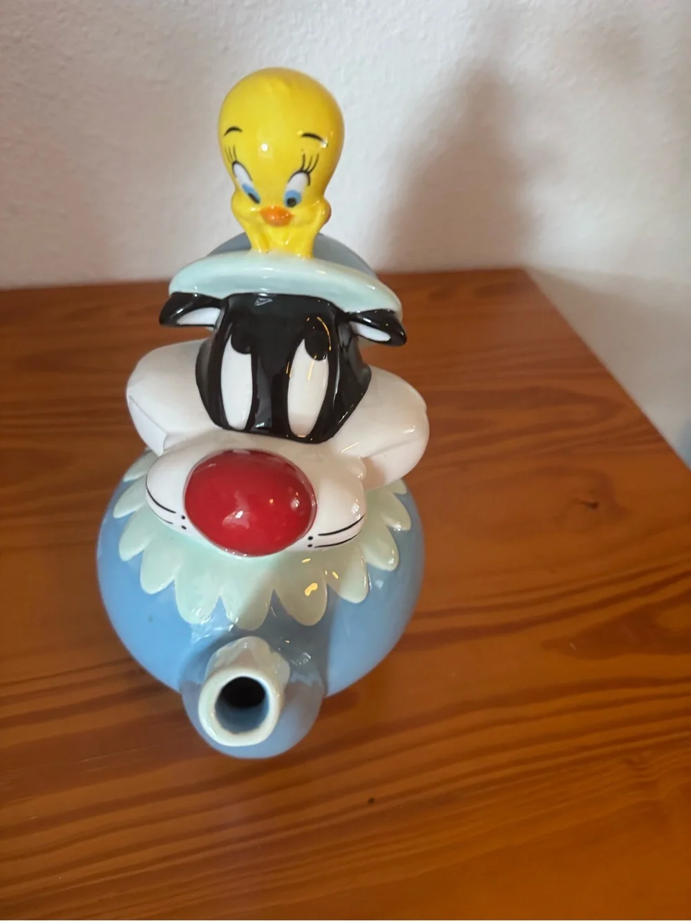 Tweety & Sylvester Ceramic Teapot - Blue Cartoon Collectible Warner Bros